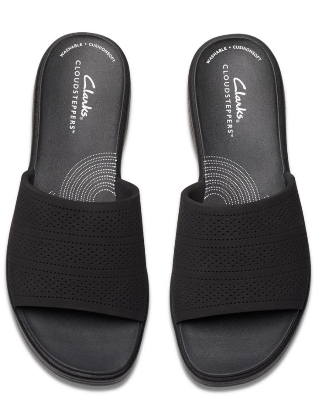 Clarks cloudsteppers Black Slide Sandals for Women 8 1/2 Wide